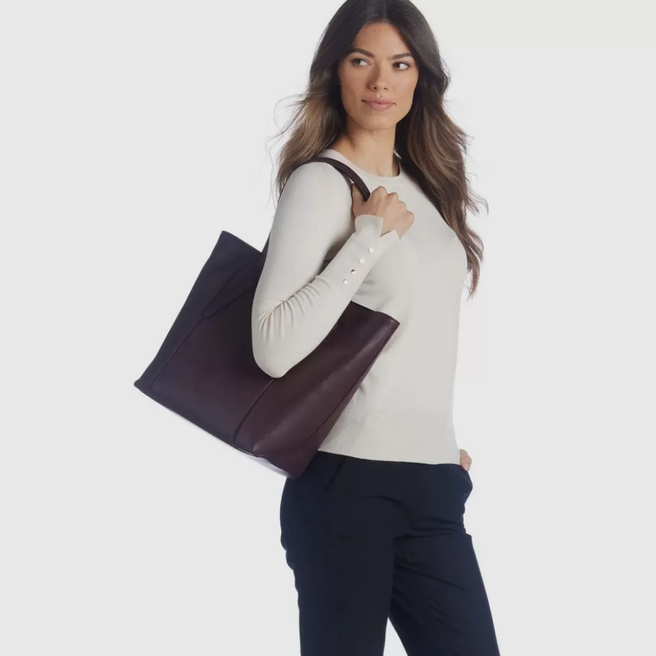 Handbags-Aquatalia Alessandria Tote Wine