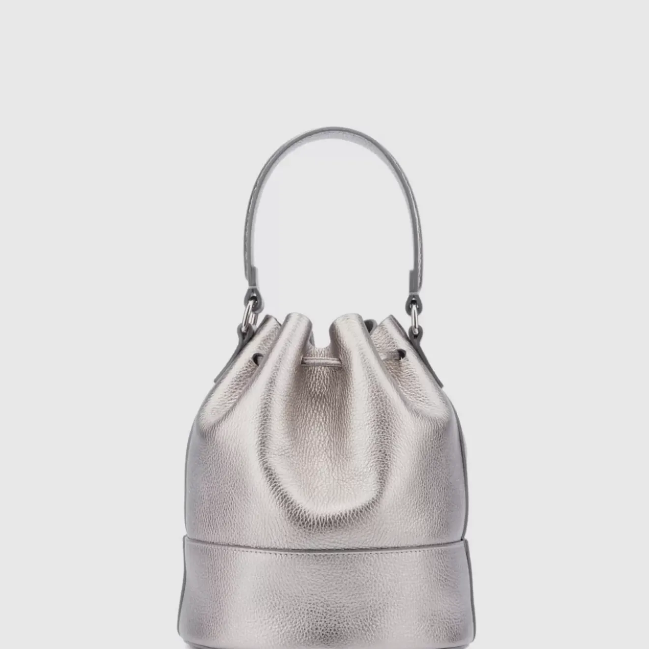 Handbags-Aquatalia Bari Bucket Platinum
