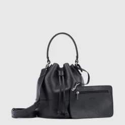 Handbags-Aquatalia Bari Bucket Black