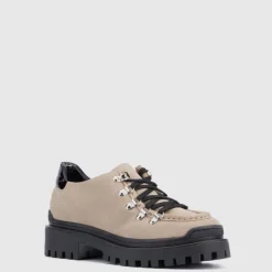 Oxfords & Loafers-Aquatalia Claudina Ecru/Black