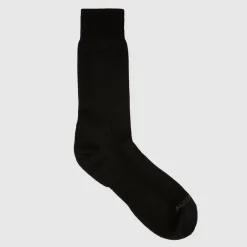 Socks-Aquatalia Contrast Knit Blend Men's Sock Black/Grey