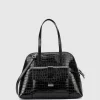 Handbags-Aquatalia Florence Top Handle Black
