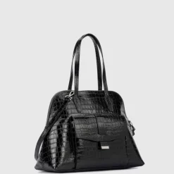 Handbags-Aquatalia Florence Top Handle Black