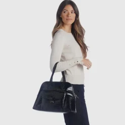 Handbags-Aquatalia Florence Top Handle Black