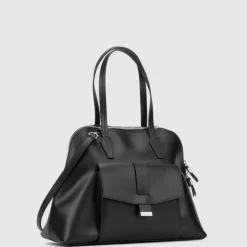Handbags-Aquatalia Florence Top Handle Black