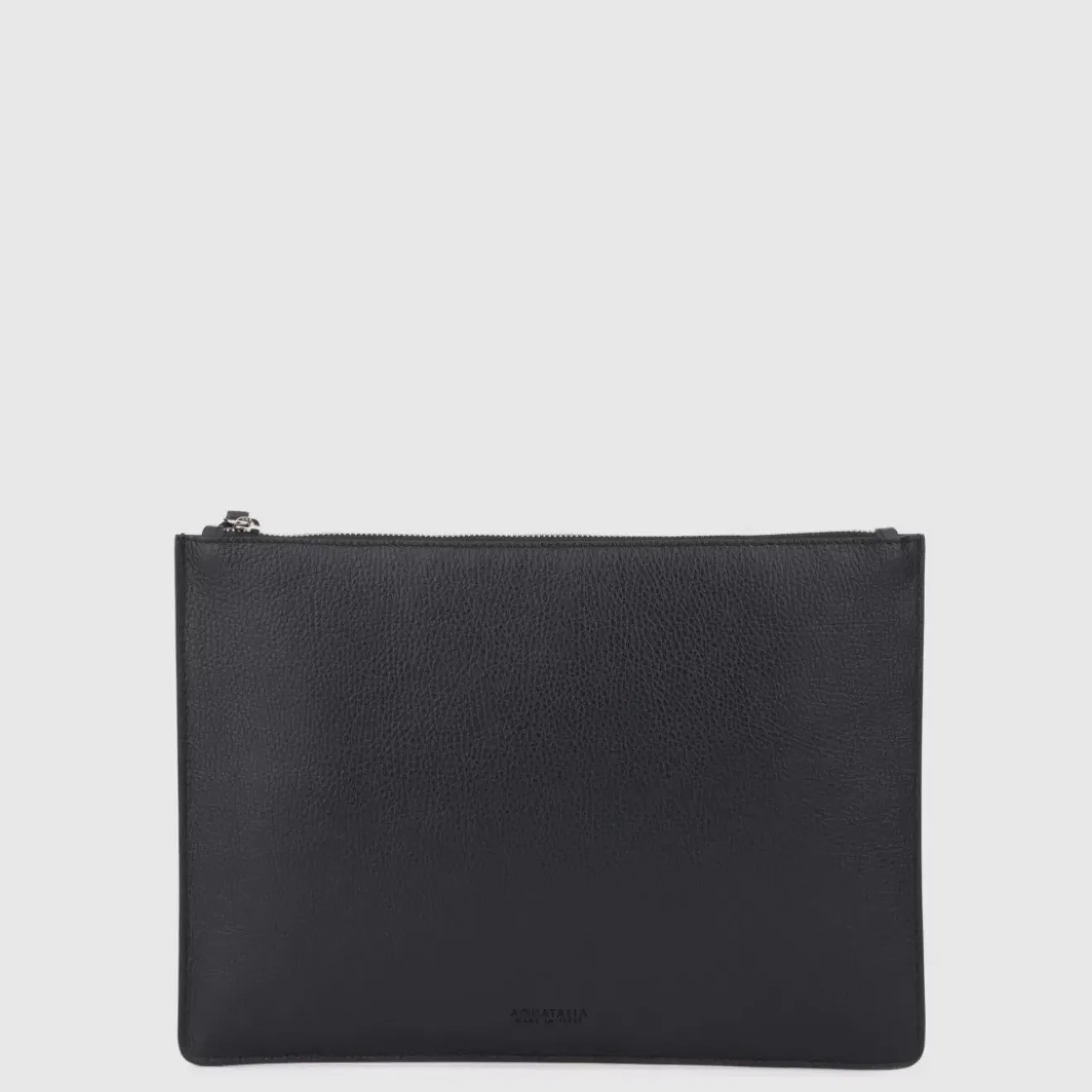 Handbags-Aquatalia Large Zip Pouch Black