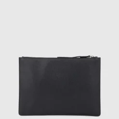 Handbags-Aquatalia Large Zip Pouch Black