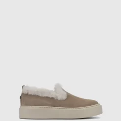 Sneakers-Aquatalia Letty Dark Taupe/White
