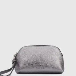 Handbags-Aquatalia Medium Zip Wristlet Silver
