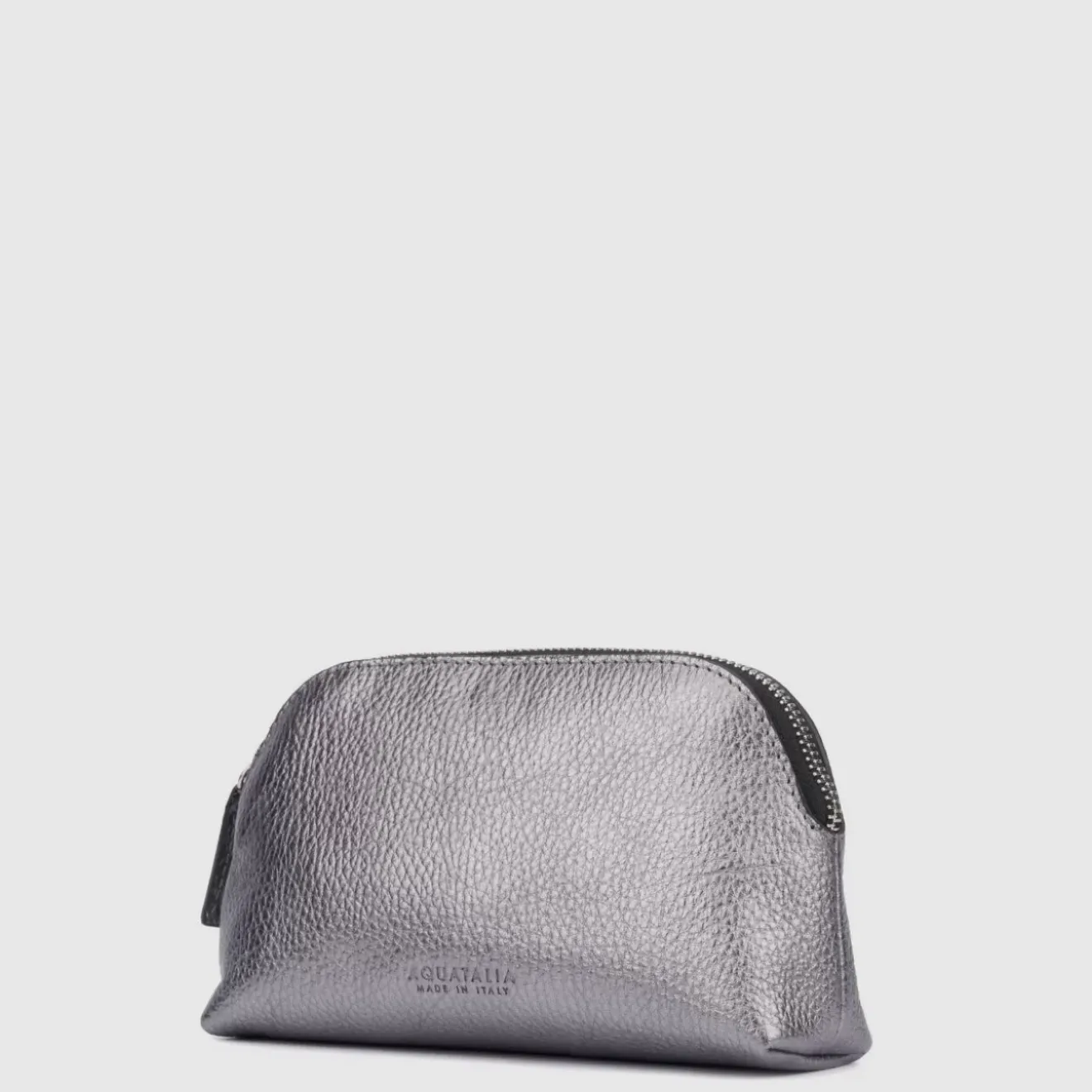 Handbags-Aquatalia Medium Zip Wristlet Silver