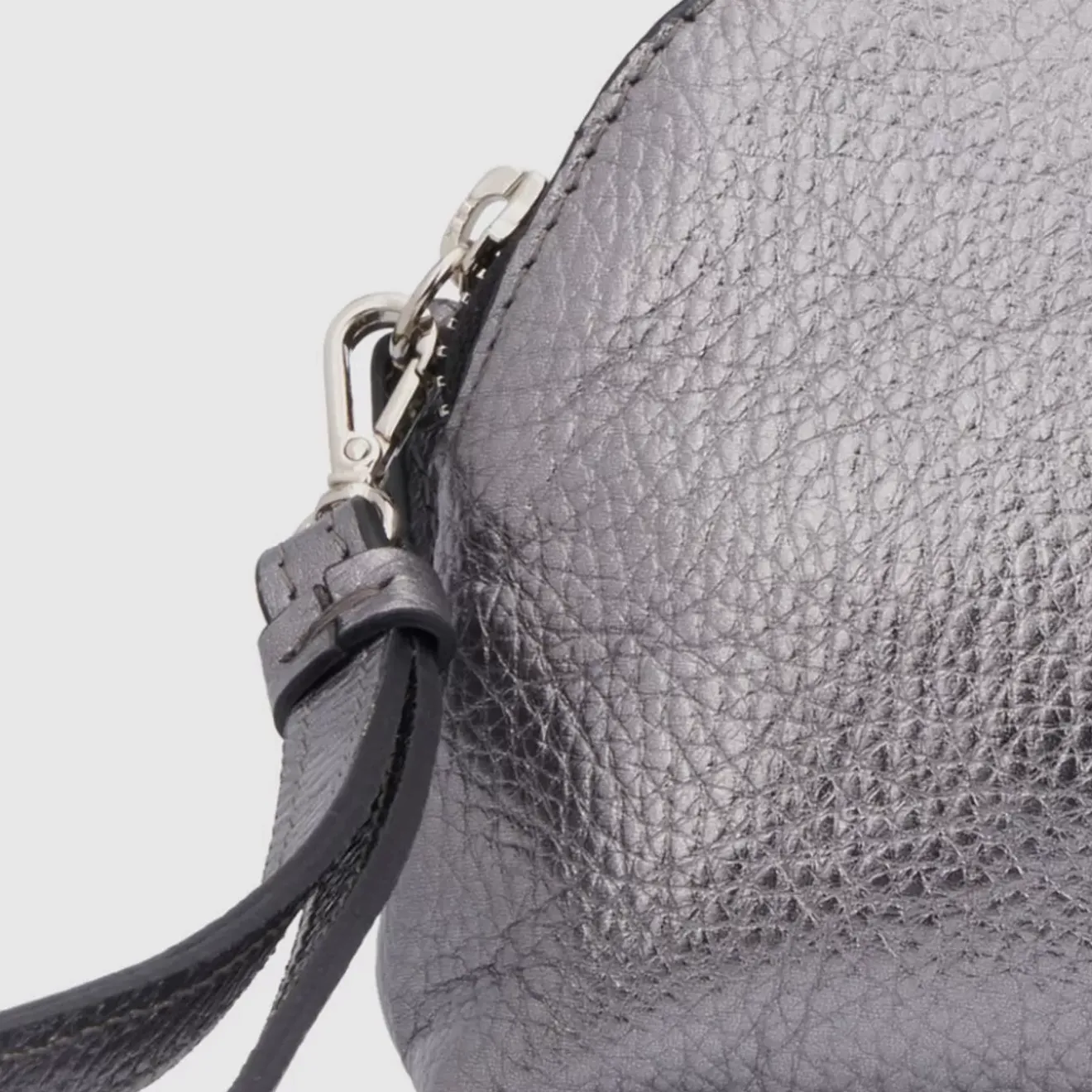 Handbags-Aquatalia Medium Zip Wristlet Silver