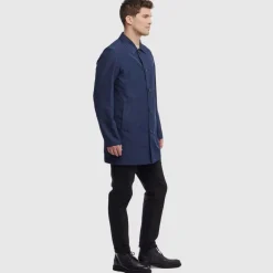 Outerwear-Aquatalia Merano Dark Navy/Tan