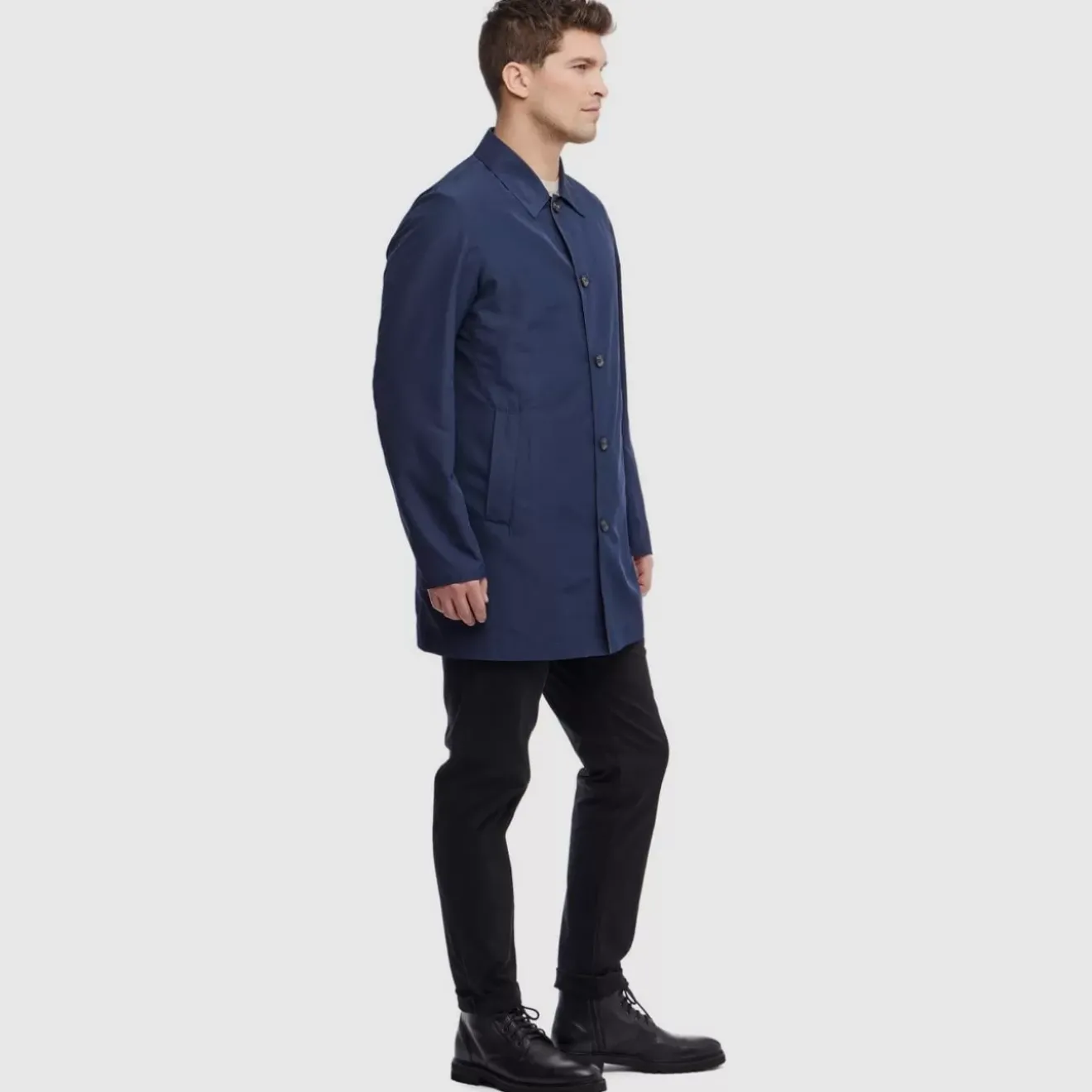 Outerwear-Aquatalia Merano Dark Navy/Tan