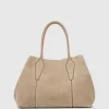 Handbags-Aquatalia Parma Carryall Light Taupe