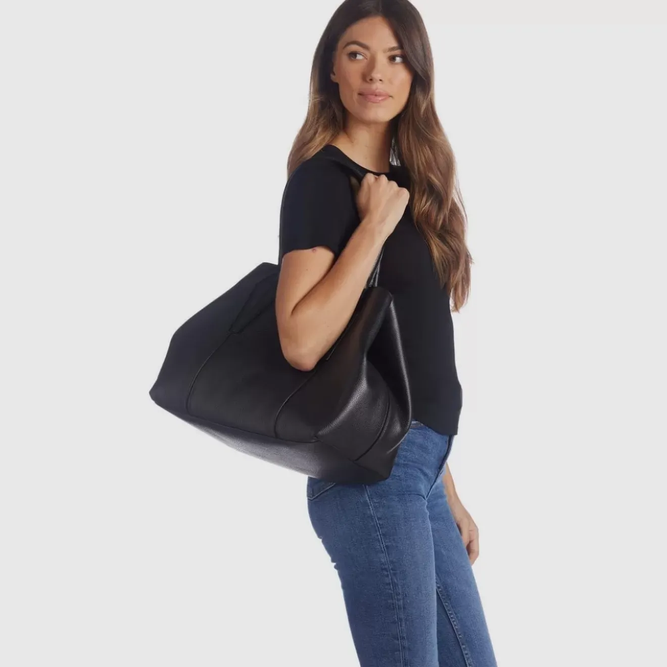 Handbags-Aquatalia Parma Carryall Black