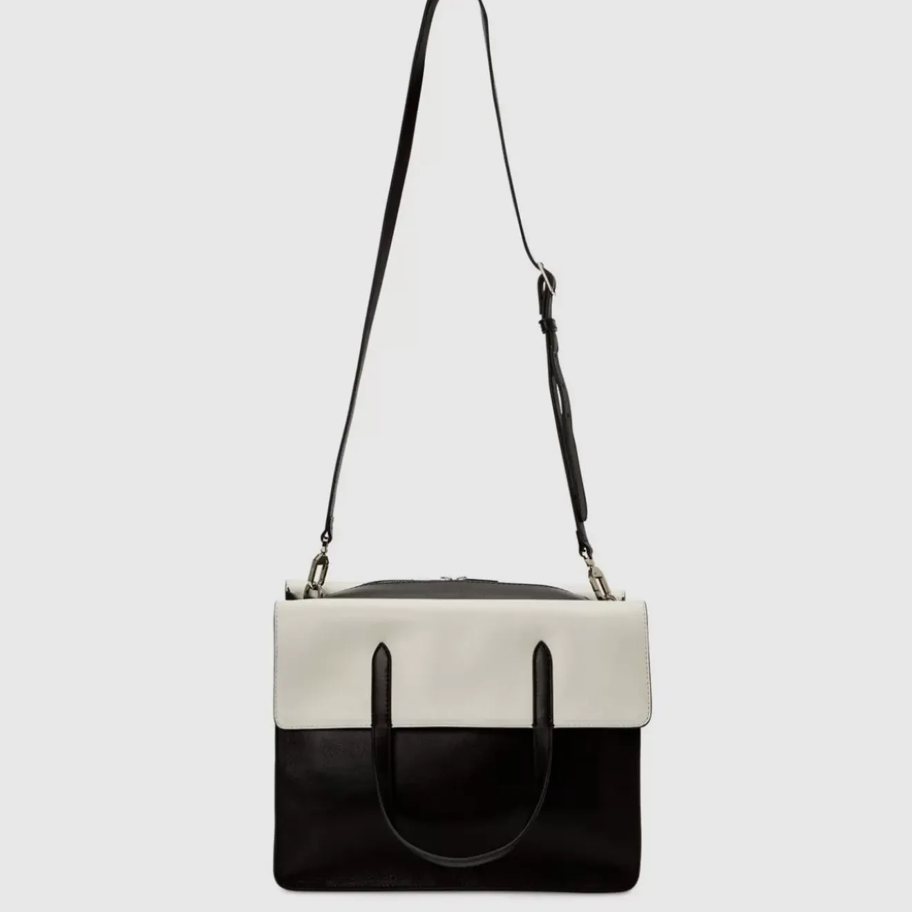 Handbags-Aquatalia Petra Tote Black/Off White
