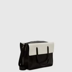 Handbags-Aquatalia Petra Tote Black/Off White