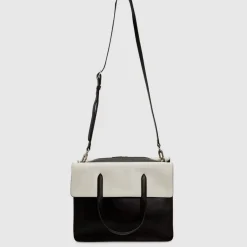 Handbags-Aquatalia Petra Tote Black/Off White