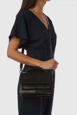 Handbags-Aquatalia Rhumba Satchel Black