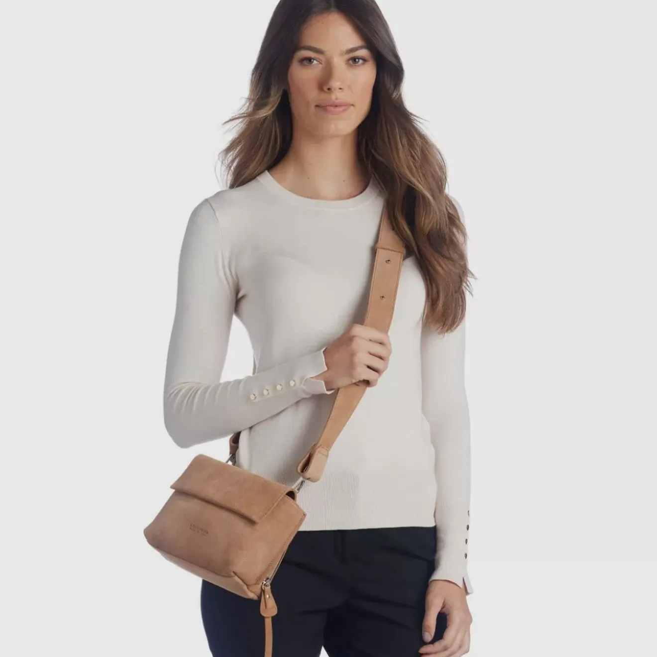 Handbags-Aquatalia Soho Crossbody Whiskey