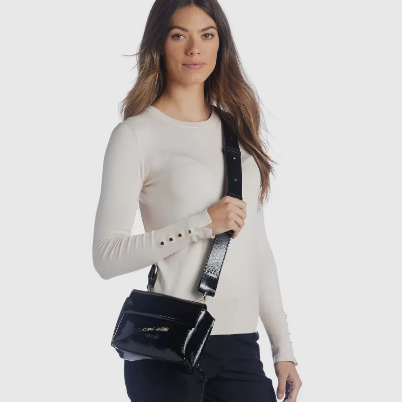 Handbags-Aquatalia Soho Crossbody Black