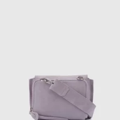 Handbags-Aquatalia Soho Crossbody Mauve Grey
