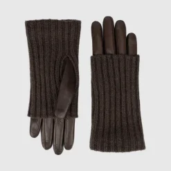 Gloves-Aquatalia Sweater Cuff Glove Brown