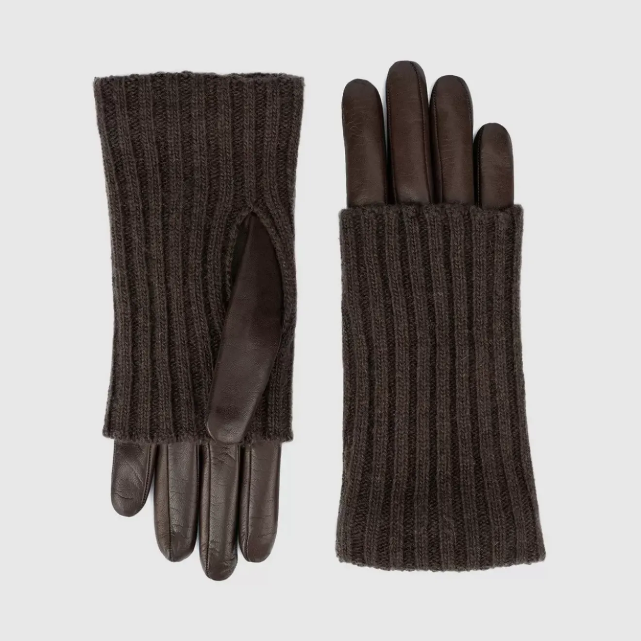 Gloves-Aquatalia Sweater Cuff Glove Brown