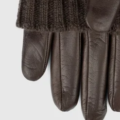 Gloves-Aquatalia Sweater Cuff Glove Brown