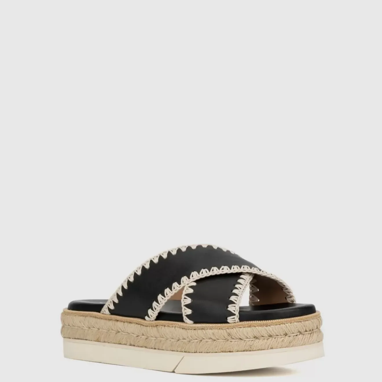 Sandals-Aquatalia Sylvie Black/Natural
