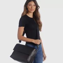 Handbags-Aquatalia Verona Messenger Black