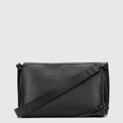 Handbags-Aquatalia Verona Messenger Black
